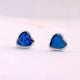 925 Sterling Silver Blue Heart Jugnu Stud Earrings